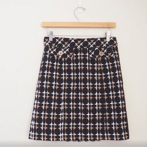 Trina Turk Black and White Geometric Skirt